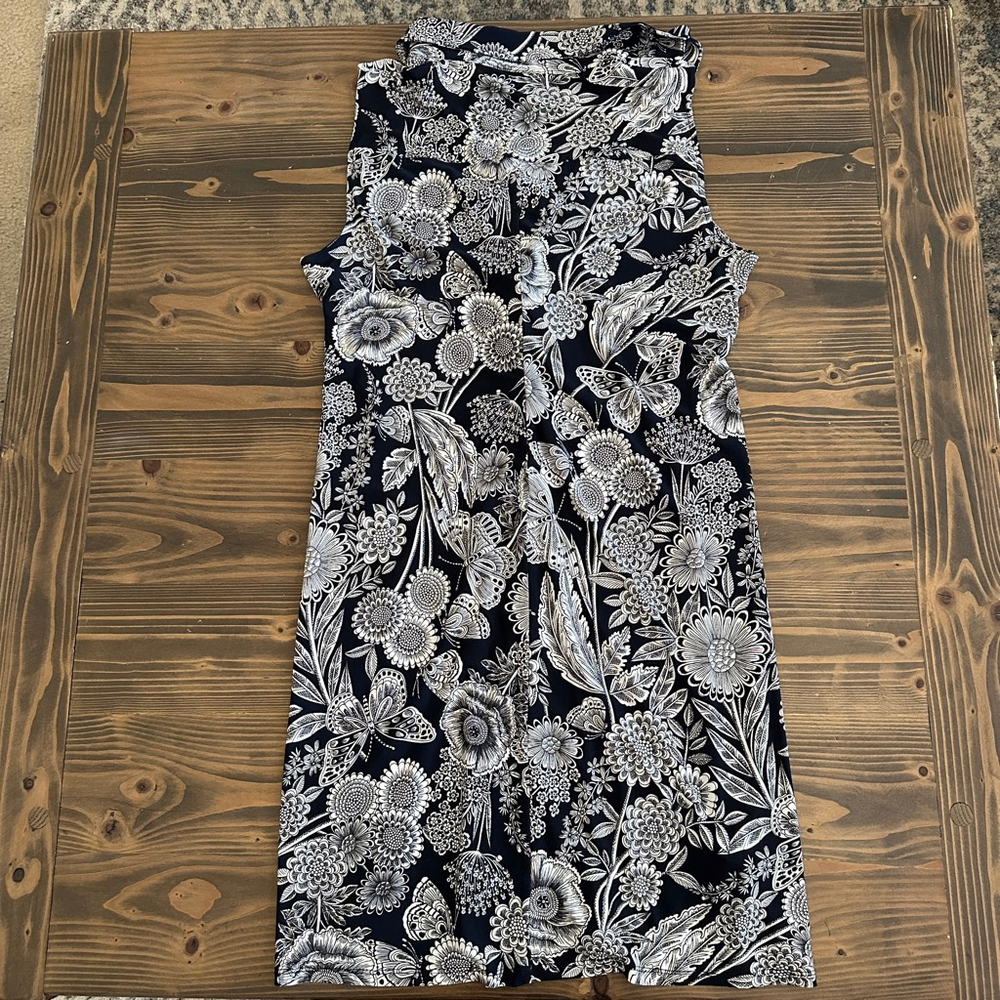Women’s Tommy Hilfiger Black White Floral Sleeveless Dress Size 16 - Picture 4 of 8